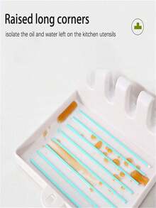 1 pieza Soporte multiusos para utensilios de cocina, estante para cubiertos, estante para tapas de ollas y soporte para espátulas, soporte para cucharas, herramienta de cocina, herramienta para colocar espátulas - Multicolor - Ver 8
