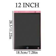 1pc 12-Inch LCD Writing Tablet - Doodle And Drawing Board, ABS Resin Drawing Board With 3 Color Options, Battery Powered Message Board Suitable For Creative Drawing And Painting Gifts, Fun Design, Durable - Multicolor - View 2