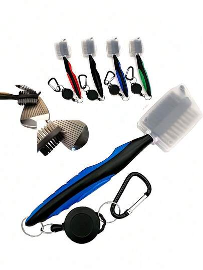 Escova de Limpeza de Tacos de Golfe com Zíper Retrátil, Ferramenta de Limpeza de Bolsa de Golfe Multifuncional, Adequada para Homens e Mulheres, Presente Prático para Iniciantes e Entusiastas de Golfe, Acessório Essencial de Golfe Portátil e Pequeno