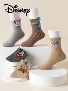 10/5 pares de calcetines infantiles de Disney, calcetines de verano para niños con diseños de la familia de Mickey Mouse y Princesas Disney, calcetines hasta el tobillo con diseño 3D de Minnie Mouse, calcetines de verano transpirables con diseños de dibujos animados coreanos para niños y estudiantes, calcetines de regalo para niños - Multicolor - Ver 9