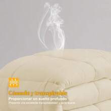 Duvet NANWEI Edredón Acolchado para Toda Estación Ultra Suave Hipoalergénico Relleno de Microfibra para Usar como Edredón o con Funda Duvet Beige Individual - Beis - Ver 4