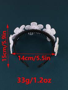 Nuevo diadema floral con 5 flores adornadas con cristales de estilo barroco, elegante para fiestas, uso diario, regalo, accesorio de cabello versátil, disfraz del Día de San Valentín - A414 - Ver 3