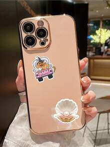 50pcs Seashell Stickers, Pink Personalized DIY Decal, Water Bottle Stickers, Vinyl Waterproof Cute Aesthetic Stickers, Laptop Phone Skateboard Stickers For Teens Girls Kids - Black - View 8