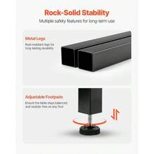 Bar Table, Sturdy Metal Frame High Top Pub Table, Small Kitchen Dining, Cocktail Coffee Counter Bar Height Desk, Easy To Assemble, 24x24x36 In, For Living Room Party, Rustic Brown And Black - 24x24x36 Inches - View 7