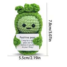 1pc Mini Pea Crochet Dolls Are Interesting Gifts For Friends, And Positive Pea Crochet Inspirational Mental Health Gifts Are Given To Family And Friends. - Multicolor - View 2