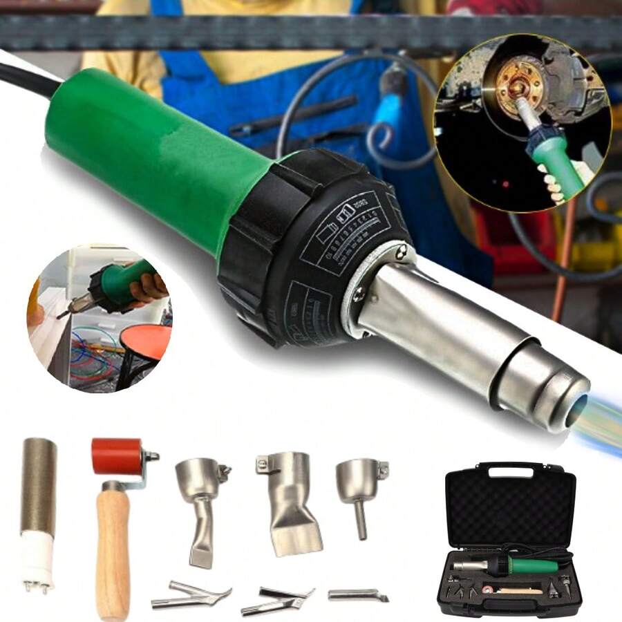 Soldador De Plástico De Aire Caliente De 1600 W, Pistola Calor Aire Caliente Plástico Pvc Soldadura Kit, Antorcha De Soldadura De Pistola De Aire Caliente, Pistola De Calor, Soplete De Soldadura Portátil Con Varias Boquillas - Tipo de Enchufe A USA (110-127V) - Ver 1