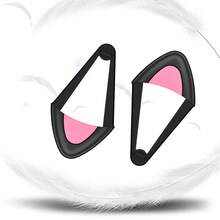 Decoración de orejas de gato universal para auriculares, accesorio para auriculares, encanto para auriculares Bluetooth, kit de orejas de gato para auriculares - Negro - Ver 2