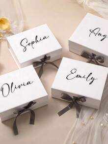 Personalized Gift Box With Magnetic Lid, Customizable Gift Box With Lid And Ribbon, Suitable For Various Gifts Such As Bridesmaid Invitation Box, Thank You Groomsman Box, Wedding Box, Bridesmaid Box, Self-Care Box, Mother's Day Gift, Employee Gift, Anniversary Gift For Kids, Valentine's Day Gift, Mother's Birthday Gift, Father's Day Gift, Graduation Gift, Wedding Gift, Housewarming Gift, Applicable To School, Home, Office And Multi-Functional ,Easy-Install - Multicolor - View 7