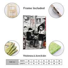 Kawakami Canvas Print: Ito Junji Anime, Ideal For Home, Office Wall Decor,Japanese Living Room Bedroom Wall Decor - Black - View 3