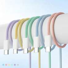 60W USB C To Type C Fast Charging Cable 3.3ft/6.6ft/9.9ft,Nylon Braided Fast Charge Type C To C Data Cord Compatible With IPhone 17/17 Air/17 Pro/17 Pro Max/ IPad Pro/Air,Cell Phone Charger Cord Compatible With Samsung Galaxy S25 S24 S23 S22 S21 S20 - 白色-2米 - 查看 3