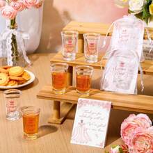Quinceanera Party Favors Guests Quinceanera Acrylic Shot Glasses Thank You Cards With Organza Bags Mis Quince Anos Sweet 15 Birthday Party FavorsRed - 粉紅色 + 50 - 查看 6