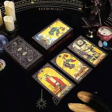 Pink Tarot Cards With Guide Book - Waterproof, Wrinkle Resistant, Gold Foil For Beginners - Multicolor - View 8