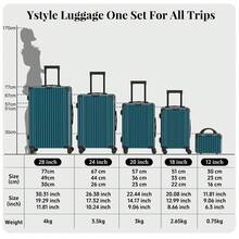 YSTYLE Suitcase Available In Various Colors Made Of PVC Material With Combination Lock And Silent Universal Wheels, Suitable For Storing Clothes For Business Trips, Boarding And Student Boarding. - Teal Blue - View 7