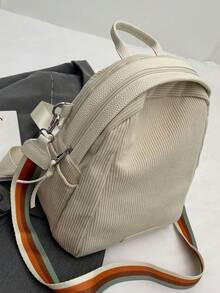 Casual Minimalist Backpack Design Cute Crossbody Bag, Korean Style - Beige - View 3