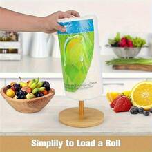Modern Bamboo Tissue Paper Holder, Hair Tie Organizer - Self-Adhesive Storage Rack With Bamboo Stand, Space-Saving Kitchen And Bathroom Storage, Designed For Kitchen Paper Towels And Regular Tissues, Made Of High-Quality Bamboo, Minimalist Design - Multicolor - View 6