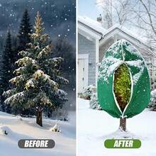 1pc Reusable Breathable Freeze Blanket, 47.2x70.9 Inch Waterproof Non-Woven Frost Cloth With Drawstring, For Winter Plant, Shrub, Tree And Garden Protection - Green - View 9