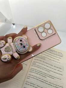 Phone Case Compatible With Moto G75 5G, Teddy Bear Design. - Baby Pink - View 2