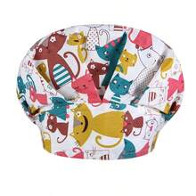 1顶带绒球帽，护士帽，手术帽，厨师帽，女士手术帽，护理配件，印花工作帽，手术帽，带吸汗带的清洁帽，微弹印花，带防滑纽扣，适用于护士、美容院、面包店、厨师、牙医、兽医等，可爱工作帽，护士帽，厨师帽，护理配件，女士手术帽，长发帽，适合居家、办公室、学校、运动，四季皆宜。 - 彩色 - 查看 13