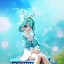 A 16cm PVC Cute Figure, An Anime Two-Dimensional Decoration Featuring A Kawaii Girl In Green Clothes In A Sitting Pose. It Works As A Computer Case Ornament And A Gift For Boys. - 彩色 - 查看 3