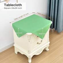 Mantel de mesa cuadrado pequeño de 24x24 pulgadas, lavable de poliéster, mantel de mesa lateral sólido de color verde salvia, cubierta de mesa auxiliar resistente para comedor, hogar y fiestas - Cuadrado de 24 pulgadas x 24 pulgadas de salvia - Ver 3