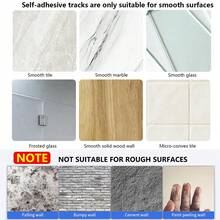 This Is A Self-Adhesive Curtain Track System That Can Be Installed On Ceilings And Walls Without Drilling, Screws Or Tools. This Curtain Rod Is Suitable For Windows, Bedrooms, Showers, Wardrobes And RVs. - Red and White - View 13