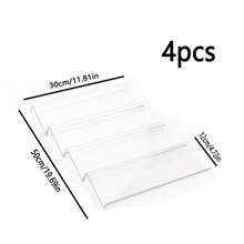 4pcs Cabinet & Tabletop Spice Rack, 4 Sheets Acrylic Condiment Storage Rack, DIY Freely Assembled Multi-Layer Tabletop Drawer Spice Jar Organizing Rack, 3mm Thick Clear Acrylic Shelves Sun Travel Cool - Multicolor - View 9