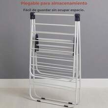 142 * 59 * 94  Tendedero Pble de Ropa con Alas Ajustab Tendedero Inter y Exter con Zapatero Secador de Ropa Ml Portátil Aorra Ecio para Balcón y ogar Apartamento - Blancoygris - Ver 5