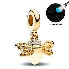 1 mặt dây chuyền hình đom đóm bằng bạc sterling 925 sáng bóng, thích hợp để làm vòng tay, lắc tay, trang sức DIY và trang phục hàng ngày cho nữ, một phụ kiện lý tưởng cho các cô gái. - Đom đóm lấp lánh - Xem 9