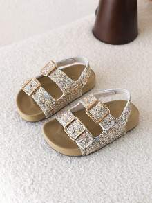 1 Pair Girls' Summer New Fashion Hook And Loop Princess Soft Bottom Beach Sandals - Gold - View 2