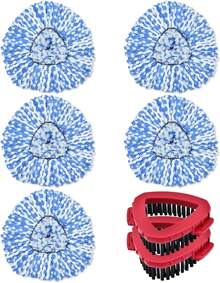 Mop Heads Replacement For Ocedar, Mop Replace Head For Ocedar EasyWring 1 Tank, Microfiber Spin Mop Refills, Include 5 Spin Mop Replacement Head Deep Cleaning Machine Washable With 2 Scrubber Mop Head - Blue-5mop Head and 2 Scrubber - View 12
