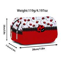 印花动物铅笔盒，双层翻盖文具收纳包，可装化妆品、刷子、钥匙、手机、硬币、小物件，适合学校、家庭、送礼、度假、节日（返校季、圣诞节） - 彩色 - 查看 3