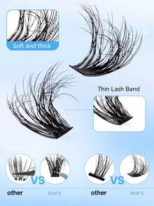 640/570/480/300pcs D-Curl Eyelash Extensions, High Capacity DIY Eyelash Extension Kit, Suitable For Beginners, Long-Lasting And Durable, Single Lashes, Mixed Styles, DIY Eyelash Clusters, Easy To Create Charming Eyes At Home, Essential Makeup, Large Capacity Eyelash Set, Suitable For Travel, Daily Wear (Suitable For Beginners), Weddings, Dates, Parties, Holidays, Also Suitable As Christmas/Halloween/Gift Eyelash Set. - D - 查看 6