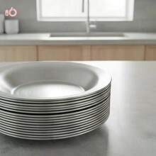 Jogo 150 Pratos Merenda Escolar De Alumínio Reforçado - Multicolorido - Visão 1