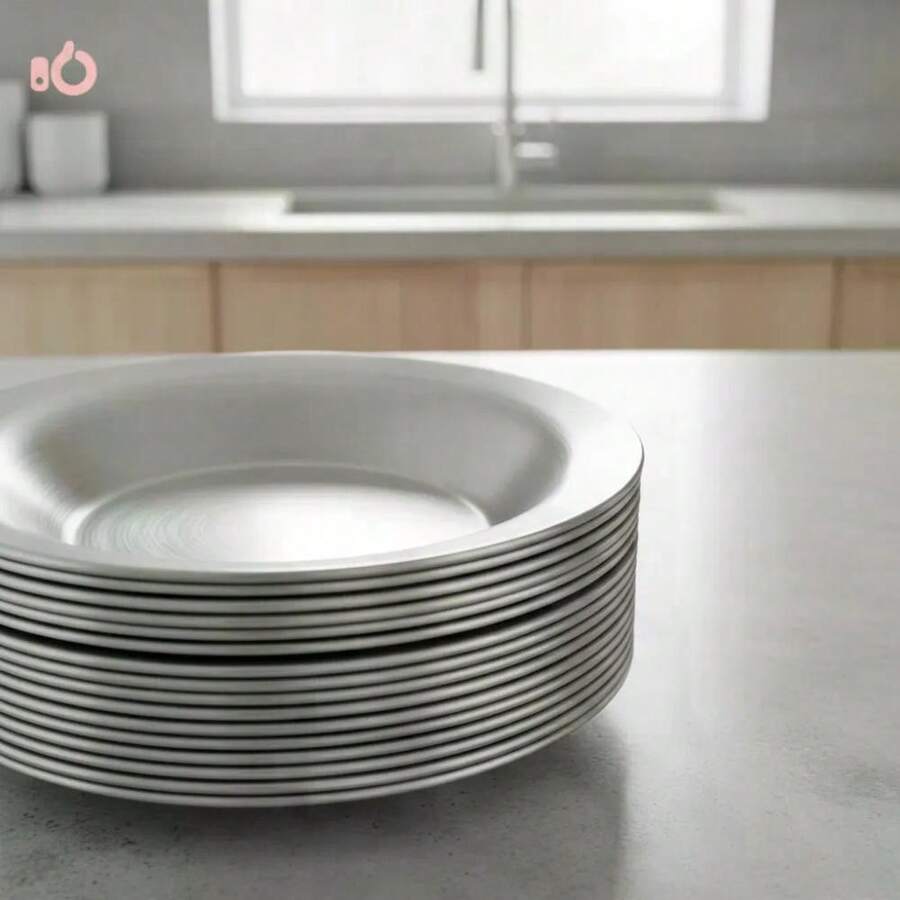 Jogo 150 Pratos Merenda Escolar De Alumínio Reforçado - Multicolorido - Visão 1