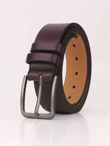 1pc Men's Casual Business Buckle PU Leather Belt - Multicolor - View 7