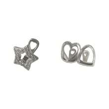 1 Set Top Zirconia Pentagram Bicolor Smooth Heart, Bottom Smooth Hollow 6-Tooth Dental Jewelry Grillz, Unisex Everyday Wear - Multicolor - View 6