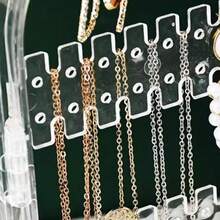 1pc Clear Plastic Jewelry Organizer - Foldable Multi-Purpose Rectangular Earring And Necklace Display Stand, No Power Needed, Jewelry Towers - Multicolor - View 5