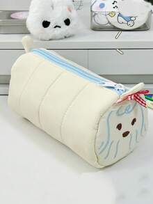 1个圣诞雪人/小狗笔袋 大容量可爱文具袋 毛绒高档小众铅笔盒 文具盒 - 彩色 - 查看 4