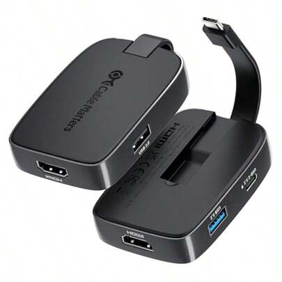 Cable Matters 4-in-1 多機能USB C ハブ  4K@60Hz・100W充電・10Gbpsのデータ転送 折り畳み式USB C  変換アダプタ Thunderbolt 4/ MacBook/ 17/  XPS対応