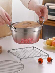 1pc Stainless Steel Square Heat-Resistant Kitchen Table Mat, Coaster, Kitchen Ware Pallet Thickened Pot Mat Insulation Stand, Insulating Mat, Household Multifunctional Steaming Rack, Anti-Scald Bowl And Dish Rack, Multipurpose Kitchen Countertop Heat Resistant Trays, Kitchen Gadge, Suitable For Hot Pots, Pans, Kitchen Accessories, Dining Room Supplies - Multicolor - View 4