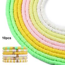 10pcs Colorful Soft Clay Spacers, Jewelry Making Spacers, DIY Beading Necklace Bracelet Supplies