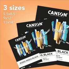 Canson Graduate - Bloc de medios mixtos de color negro, plegable, 9 x 12 pulgadas, 12 hojas, papel de artista para collage, acuarela, tinta, lpiz, marcador - como se muestra en la figura - Ver 5