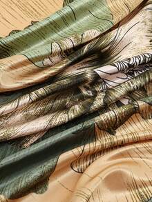 1 件简约印花 90 厘米方形围巾，新款春季女士头巾，百搭腰带，头带，时尚围巾 - 彩色 - 查看 8