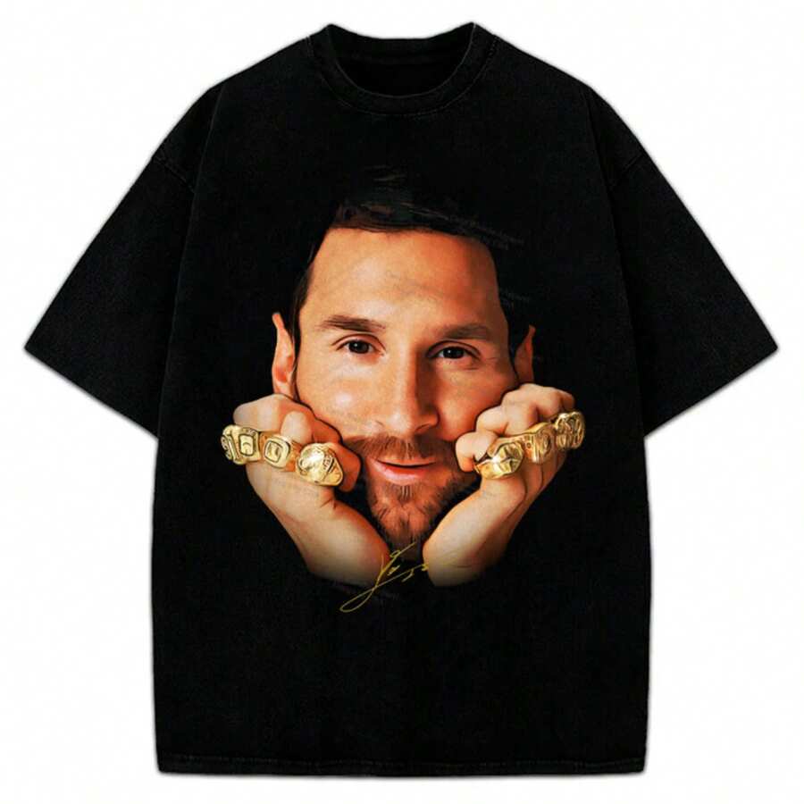Lionel Messis S8 Ballon D'Or - The Greatest Goat T-Shirt Of All Time- - màu đen - Xem 1