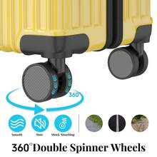 YSTYLE Suitcase Available In Various Colors Made Of PVC Material With Combination Lock And Silent Universal Wheels, Suitable For Storing Clothes For Business Trips, Boarding And Student Boarding. - Yellow - View 6