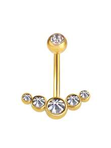 1件性感水钻肚脐环，百搭肚脐穿刺饰品礼品