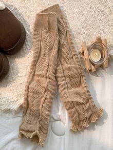 4 Pairs Women Floral Lace Ruffle Diamond Pattern Leg Warmers, Thick Winter Leg Warmers (Socks Not Included) - Multicolor - View 9