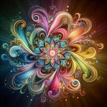 一套无框钻石画，色彩鲜艳的抽象艺术图案，5D全圆设计钻石画工艺 | 马赛克装饰工艺墙画 | 创意减压手工制品 | 节日礼物 | 包含全套工具 | 疗愈慢生活 | 适合初学者 - 彩色 - 查看 9