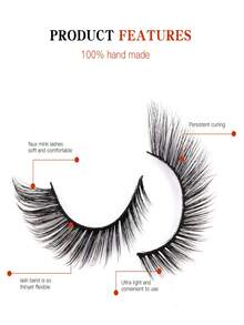 10 Pairs Of Fox Eye Cat Eye Style False Eyelashes, Natural Appearance, Featuring Synthetic Mink Fibers, They Are Soft In Texture, Thick, And Curled, With Elongated And Fluffy Outer Corners That Resemble Fox Eyes, Full Strip Handmade Fake Lashes, Lightweight, For Glamorous Eye Makeup, Easily Enhancing Your Eye Appearance |Cat Eye Effect | Elegant Design| Strips Eyelash| - fox eye lashes - View 7