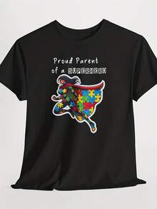 Awareness T-Shirt Erhero Mom Puzzle Piece Cape - 款式1 - 查看 1